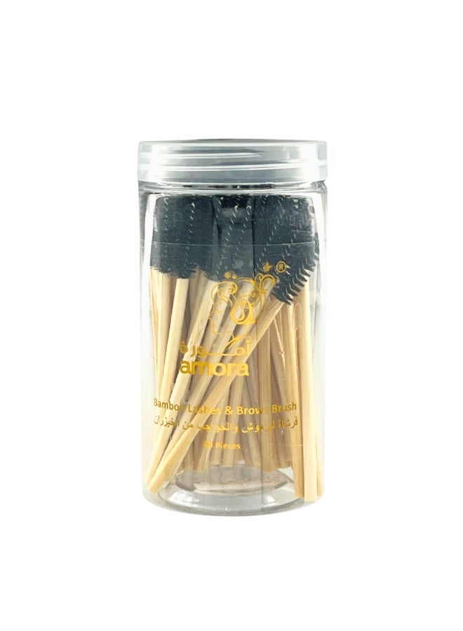 Amora Disposable Bamboo Mascara Wands – Pack of 50 – Eco-Friendly - Image 1